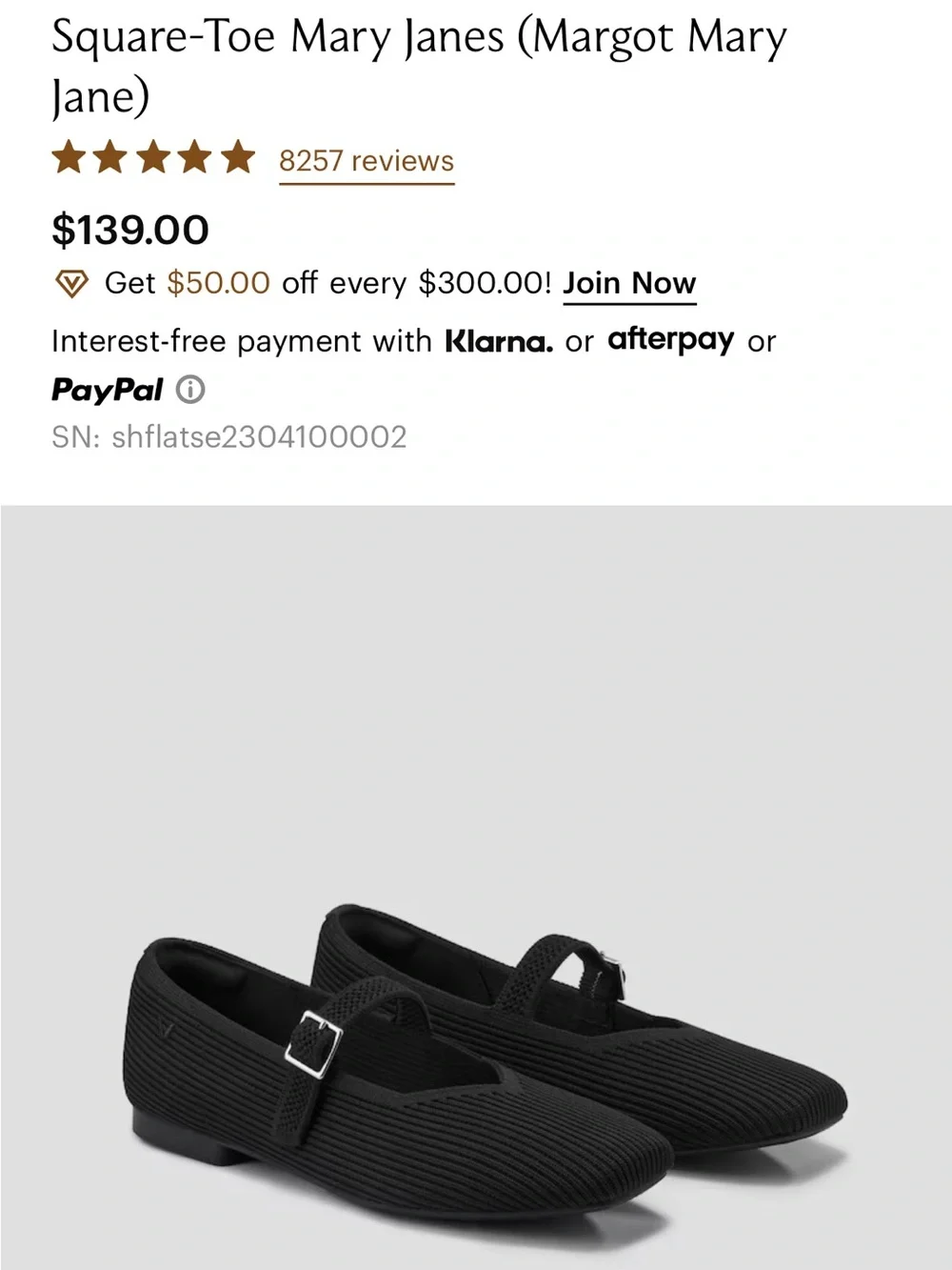 Vivaia Square Toe Mary Jane Flats